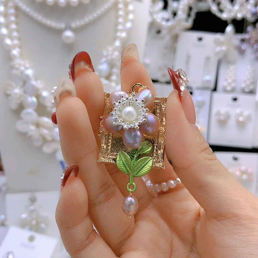 银S925镶嵌耳饰淡水珍珠