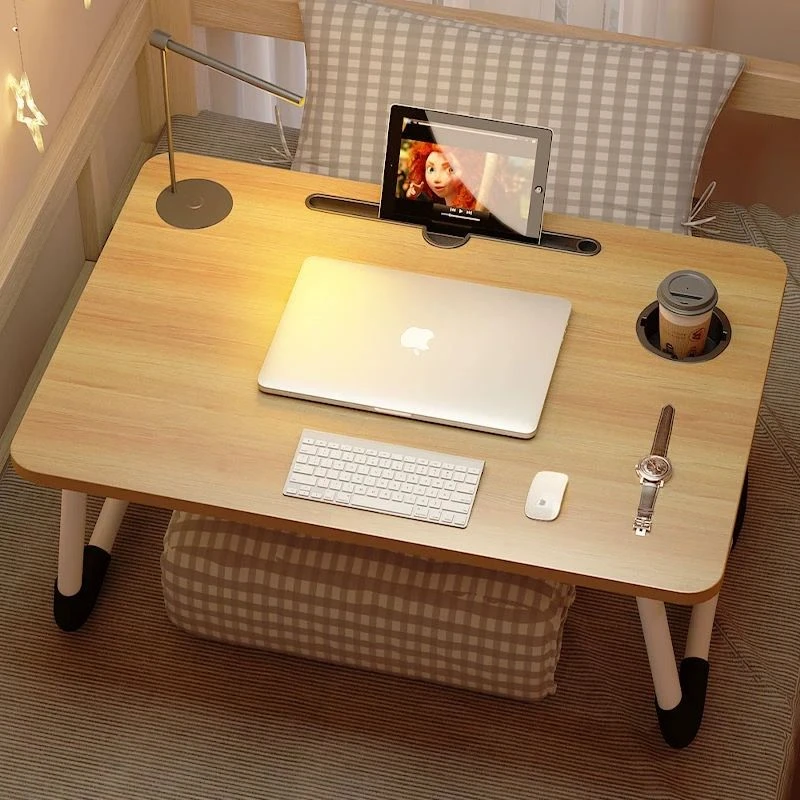 可折叠床上小桌子学习书桌笔记本电脑桌支架懒人卧室飘窗桌大学J