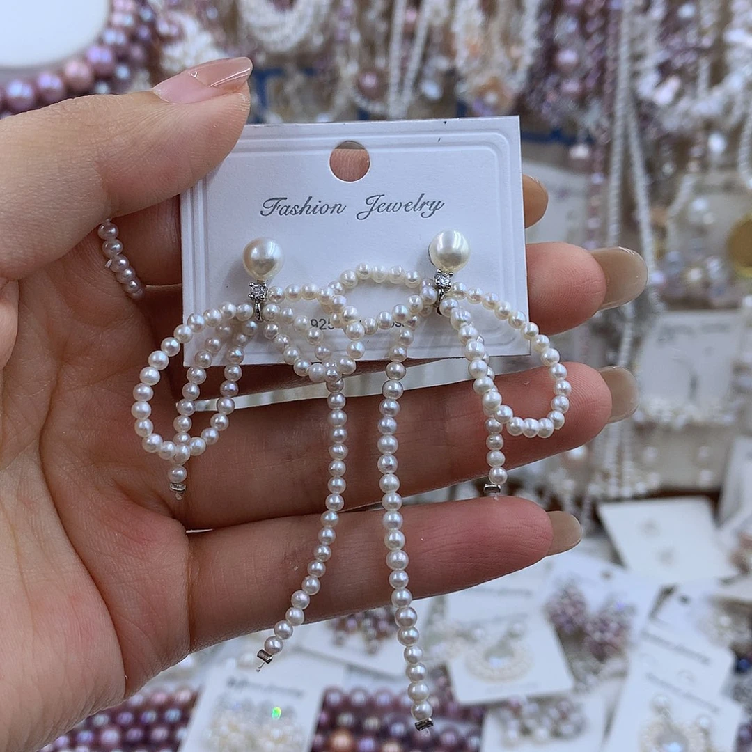 项链银S925镶嵌淡水珍珠