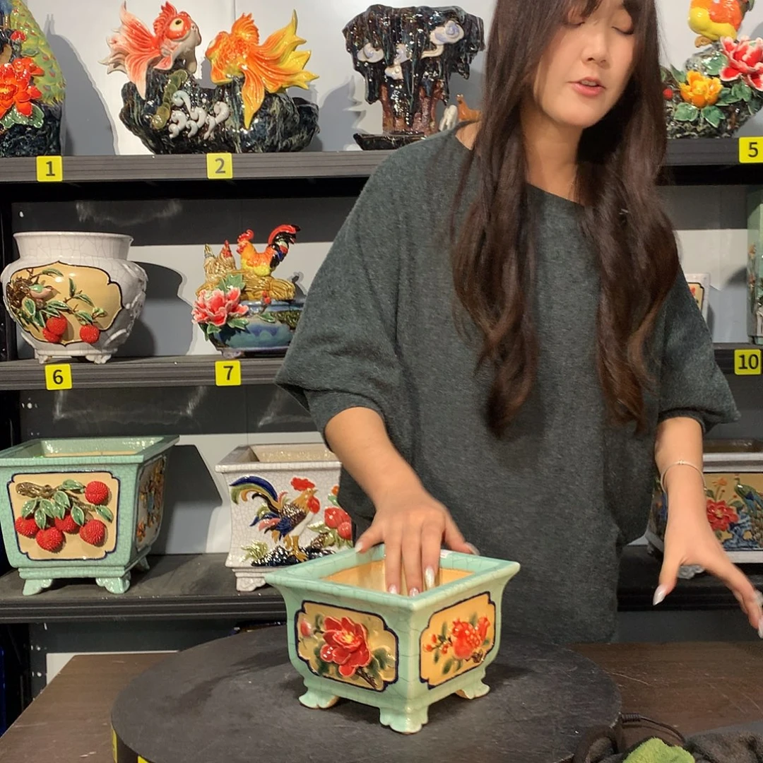 云***魂高温烧制石湾盆花盆