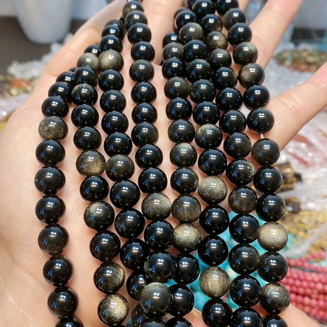 玛瑙/玉髓散珠10mm高品双眼金耀一条