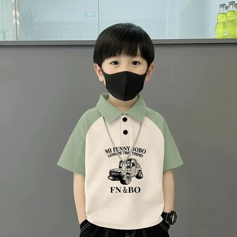 【纯棉凉感】POLO衫夏季儿童t恤男童翻领2025夏季新款百搭上衣帅气T