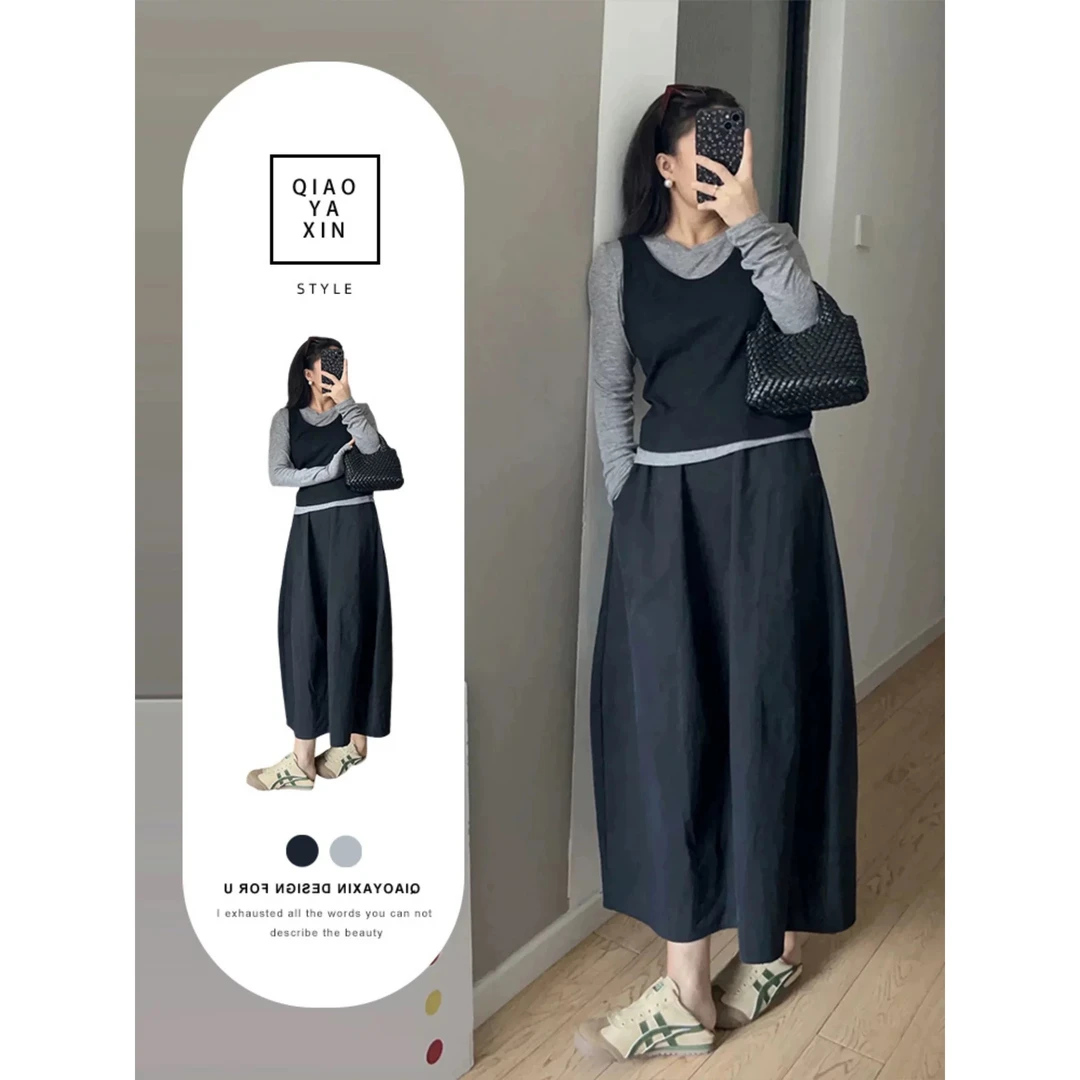 小香风灰色套装半身裙女早秋季2025新爆款小个子气质女穿搭一整套