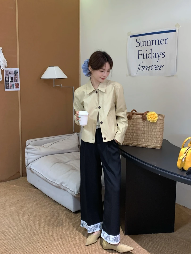 【DUOMI】春季新款女装百搭时尚小众设计感修身显瘦外套女D6329