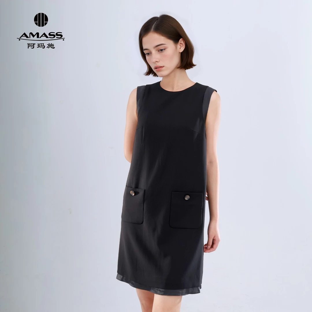 AMASS/阿玛施新款通勤优雅显瘦百搭时尚裙子气质连衣裙550071