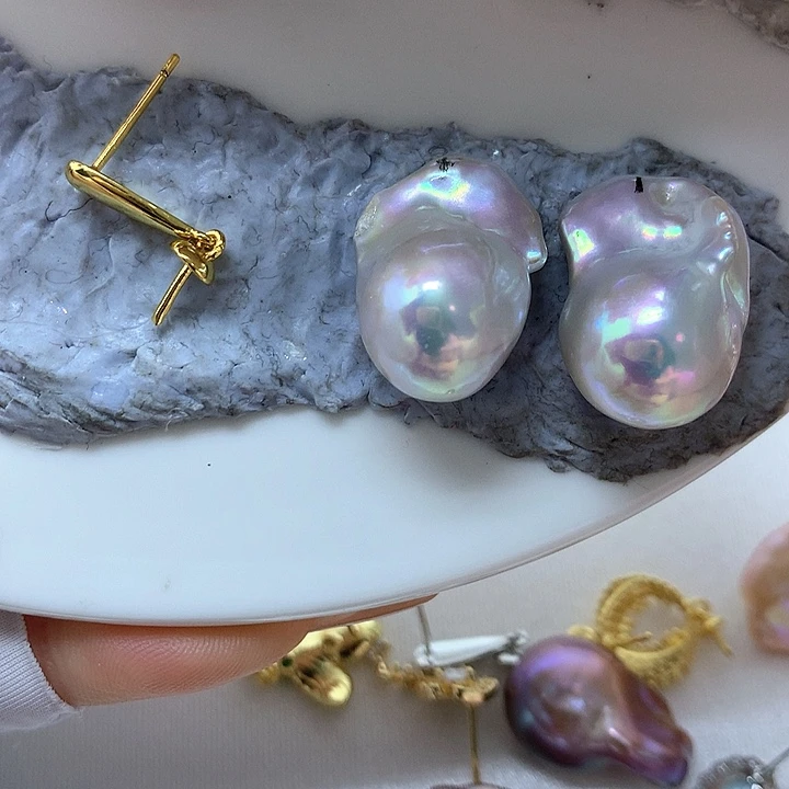 淡水珍珠耳饰银S925镶嵌J****r