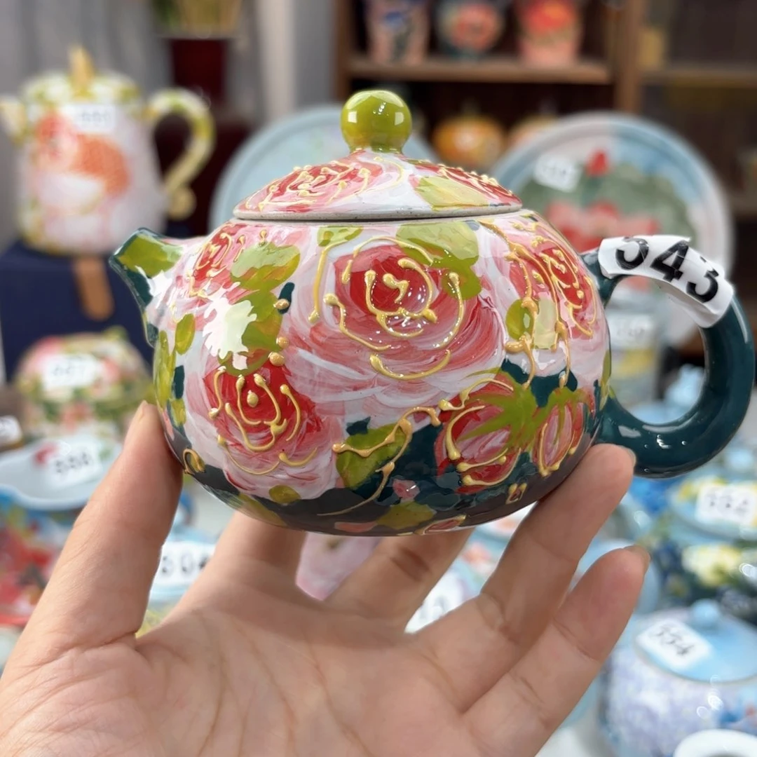 景德镇手绘高温釉下彩陶瓷茶具