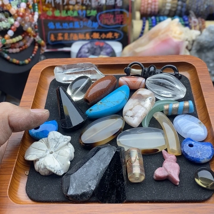 玛瑙/玉髓未镶嵌珠宝半成品打包A574