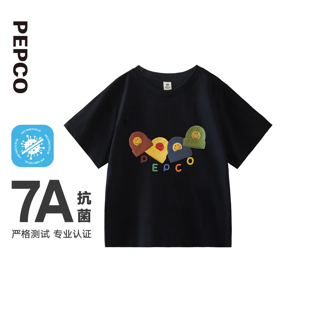 【7A抗菌】小猪班纳男女童短袖T恤2025夏装新款儿童T恤潮Z12520003