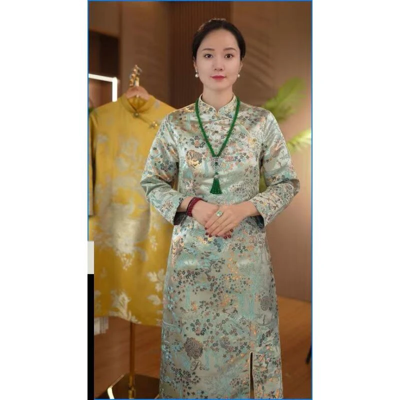 品优-【清】【金韵发财树】中式女装连衣裙2024C0118-桃子