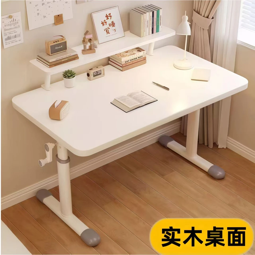 【送货上门】实木手摇升降写字台桌子作业桌电脑桌家用学习桌办公桌