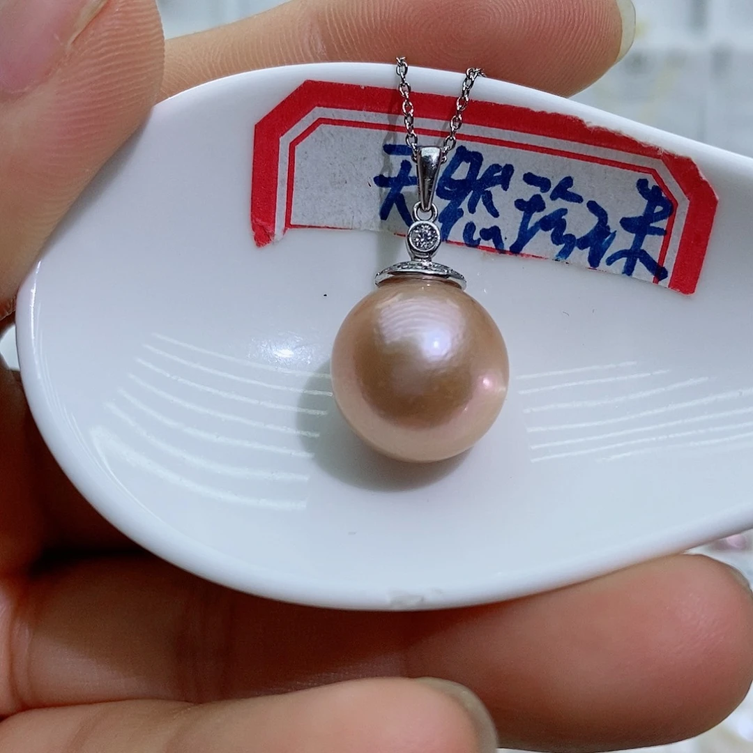 淡水珍珠银S925镶嵌吊坠(赠链)