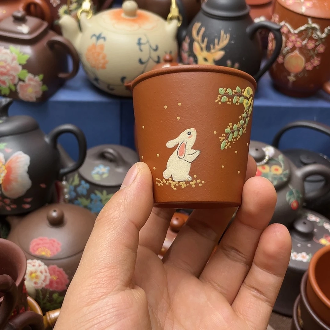 茶杯红泥紫砂主人杯80cc