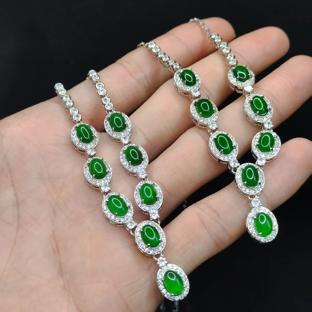 【龙龙严选】翡翠DIY蛋面女神链X31【多样性发其一】约6-5mm