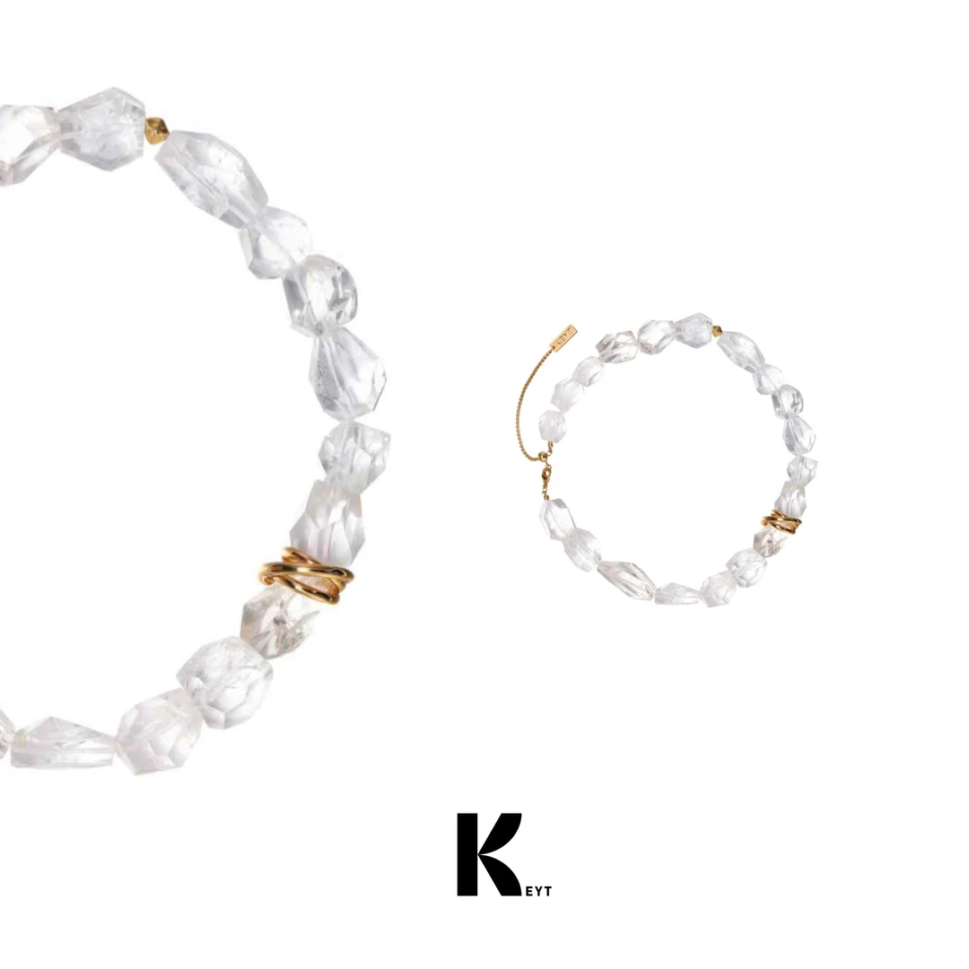 KEYT 铜合金项链 透明不规则石子设计款项链B168