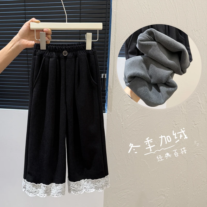 女童秋冬季加绒加厚休闲裤儿童韩版时尚女宝宝外穿洋气长裤童装潮
