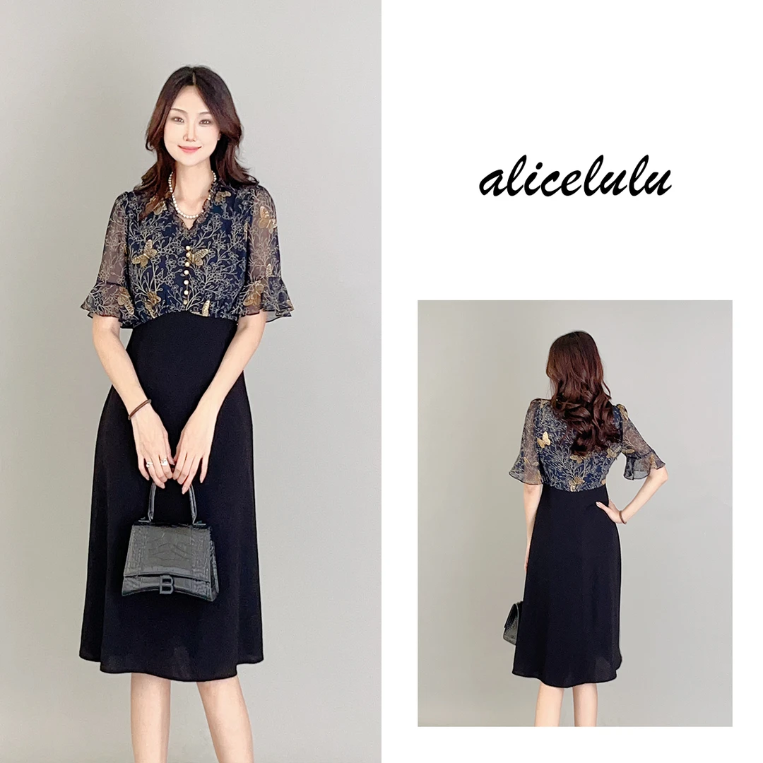 6ALICE“金蝶报喜”连衣裙轻盈浪漫柔美花边S1033975Q