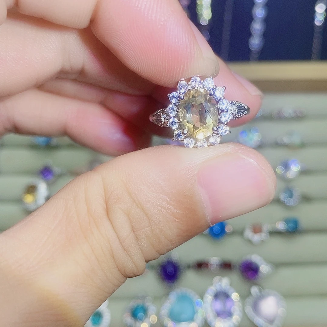 银S925镶嵌戒指黄晶