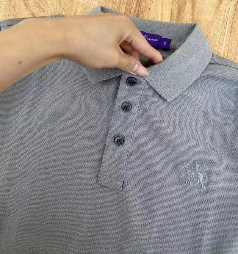 188-骑马刺绣polo衫紫标，春秋长袖T恤，外穿内搭，100棉bill maher