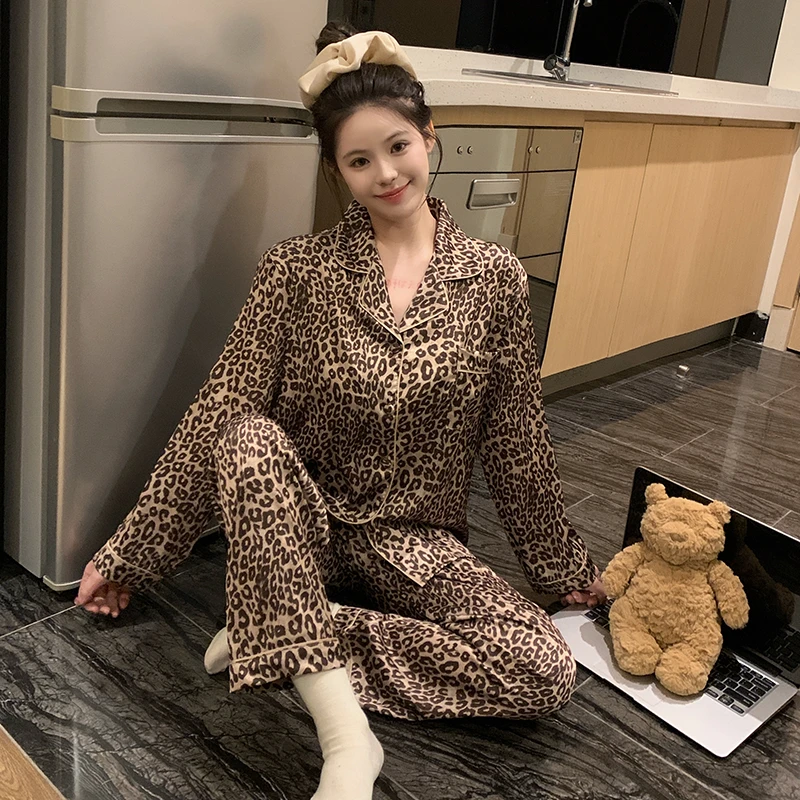 冰雪软丝睡衣女春夏季新款气质奢华长袖长裤可外穿家居服两件套装