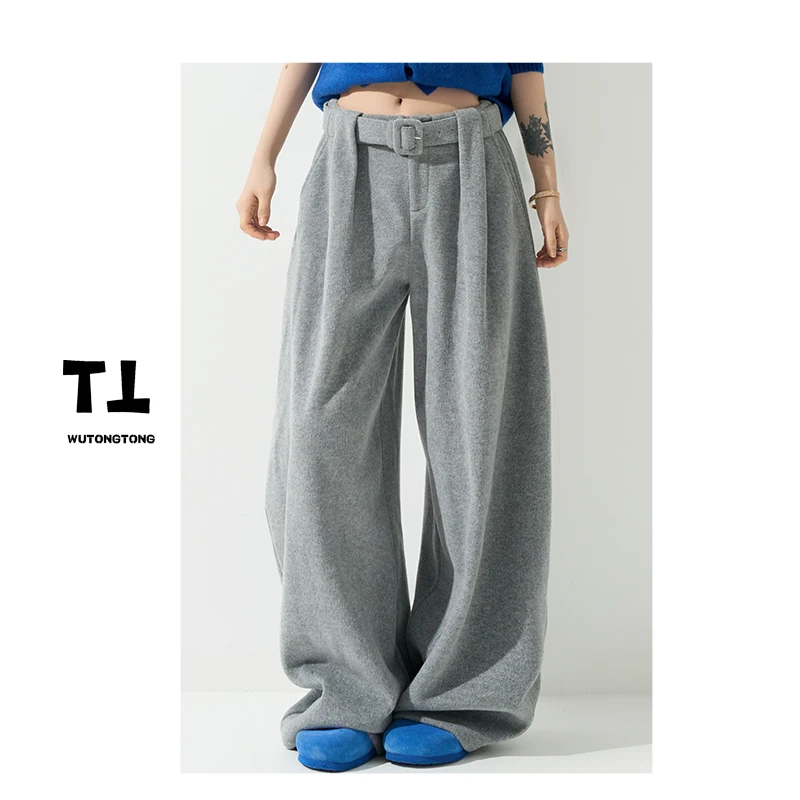 现货【浆果印记】秋冬季新款休闲裤宽松阔腿裤女韩版百搭长裤62821