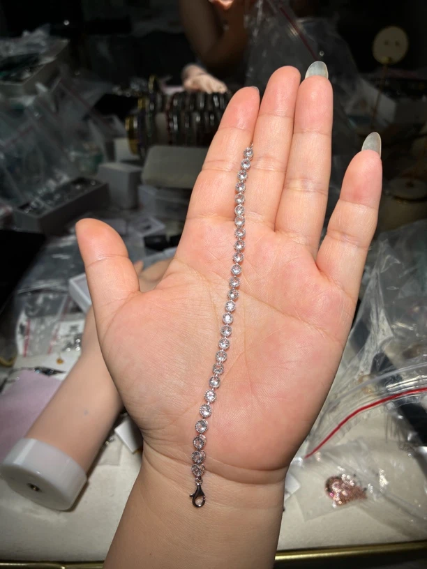 【国首质检】满圈天然海蓝宝手链泡泡手链轻奢小清新手链礼物可爱