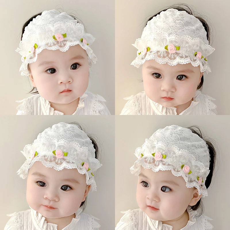 新生婴儿囟门帽子春夏薄款女宝宝护卤门蕾丝花边女婴纯棉护头囟帽