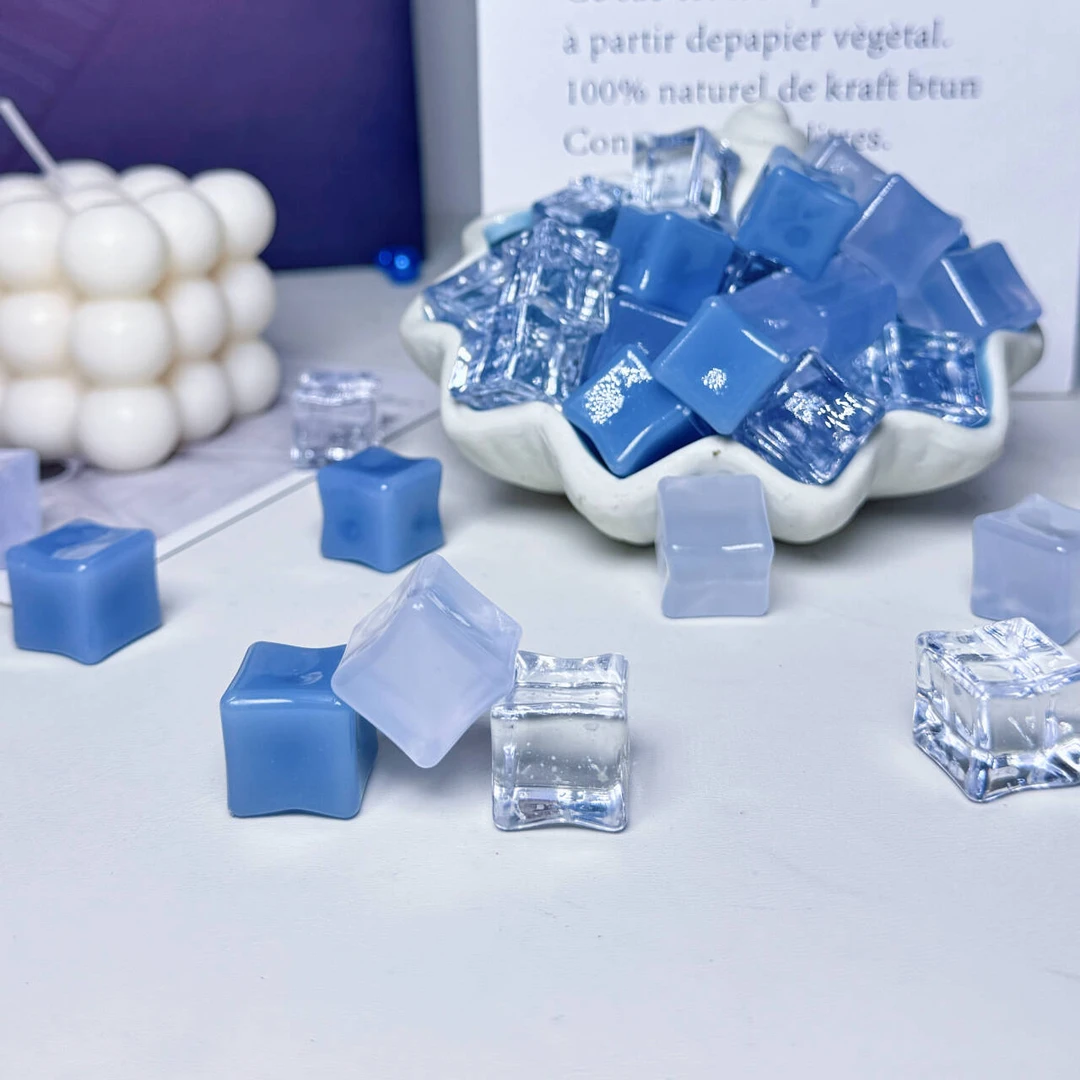 月亮家定制色【奶雾幽兰】粉色潮玩仿真冰块夜光1.8cm手工diy潮玩