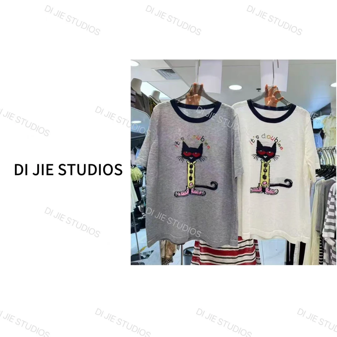 DI JIE STUDIOS新款夏季卡通减龄休闲时尚百搭宽松型针织衫#367
