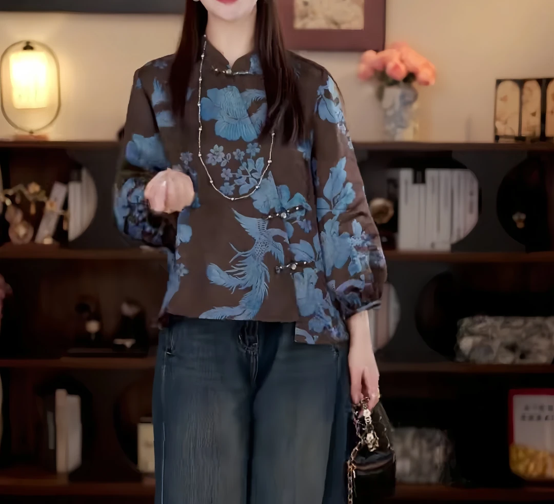 2025早秋新中式定制复古国潮风盘扣气质减龄上衣