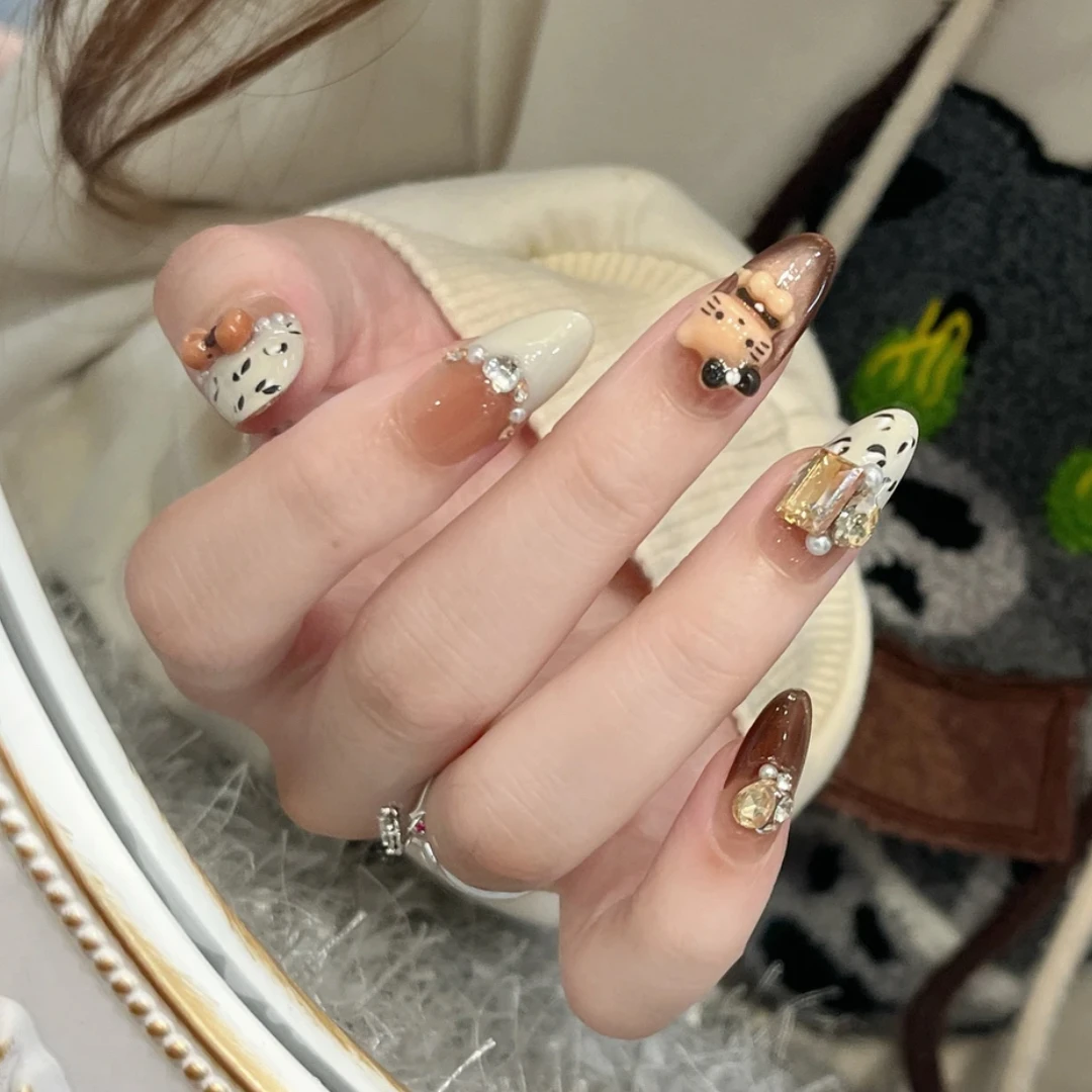 【豹纹Kitty 】可爱风手工穿戴甲