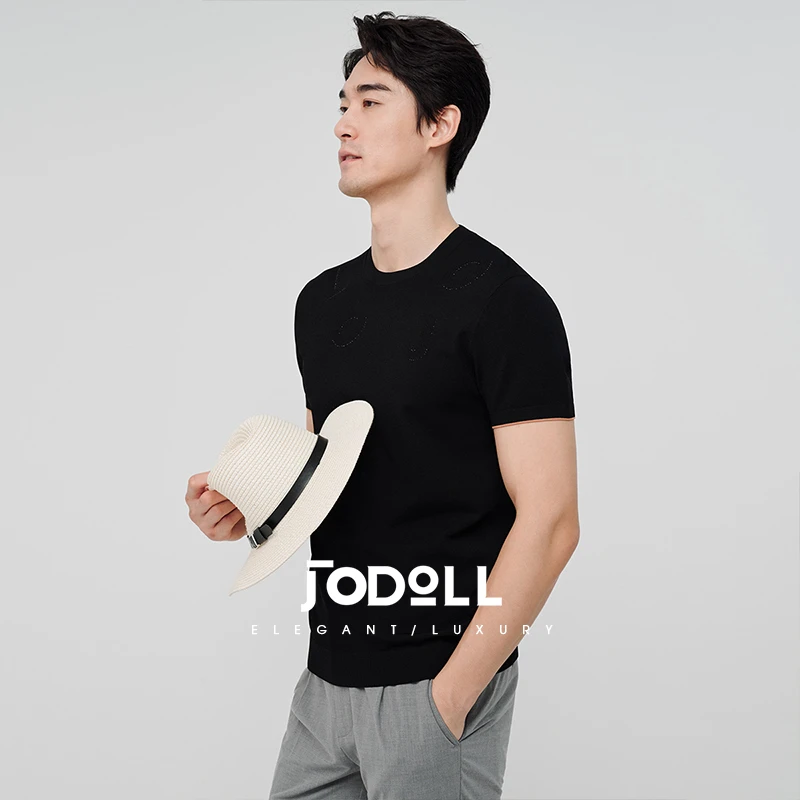 JODOLL乔顿夏季新款时尚休闲圆领短袖T恤男简约舒适J332T35621
