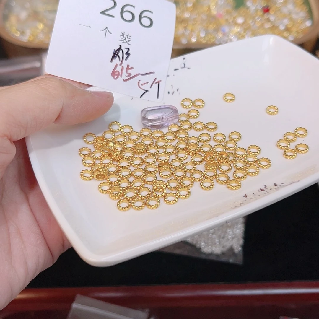 紫晶珠宝半成品银S925镀金镶嵌266