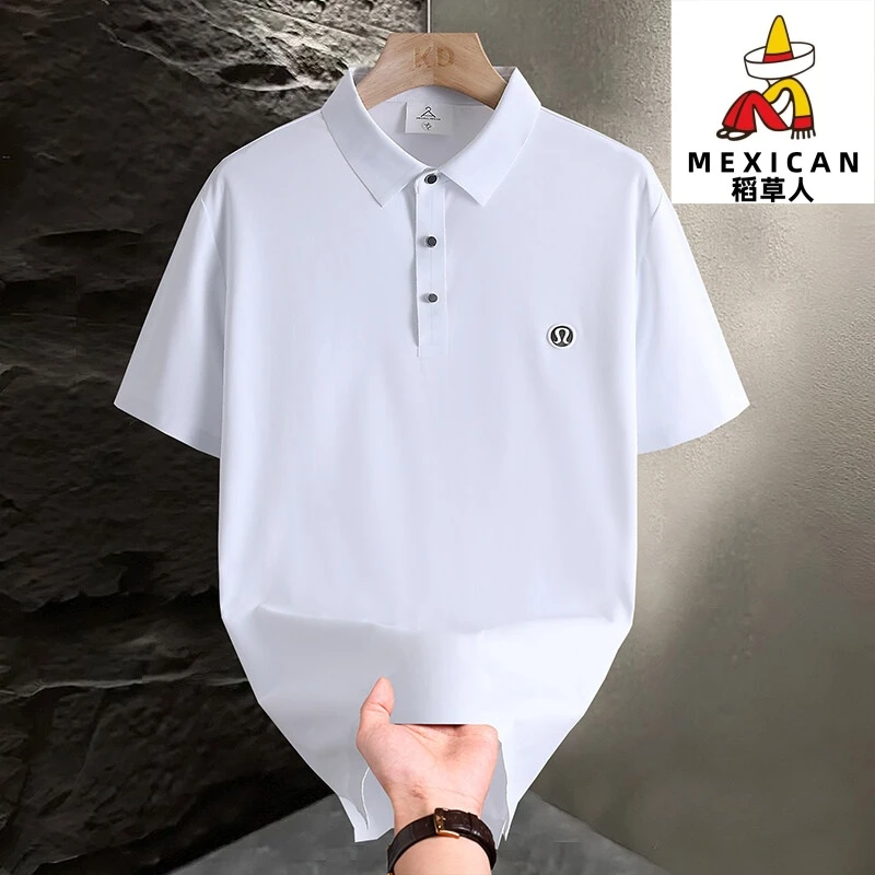 稻草人商务休闲夏季短袖薄款Polo衫休闲纯色半简约舒适休闲服男款