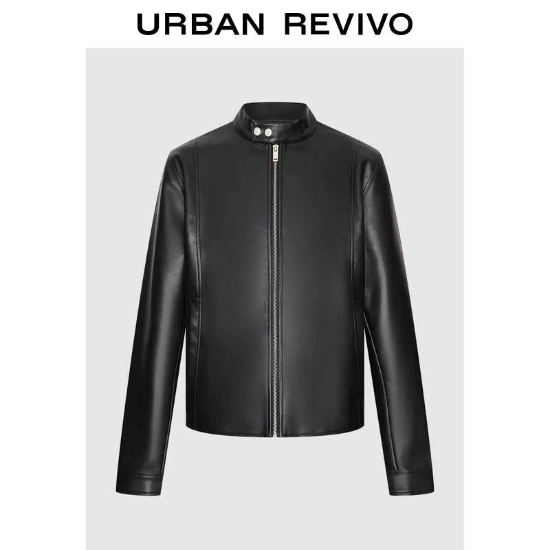 UR2025新款男装摩登都市质感PU立领夹克外套UIM150002