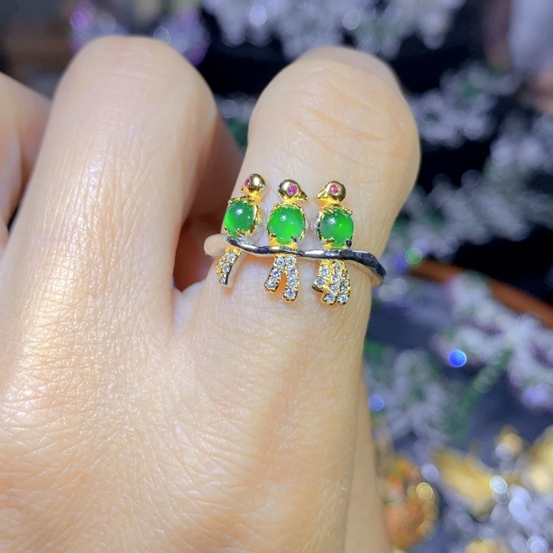 翡翠颈饰银S925镶嵌天然翡翠