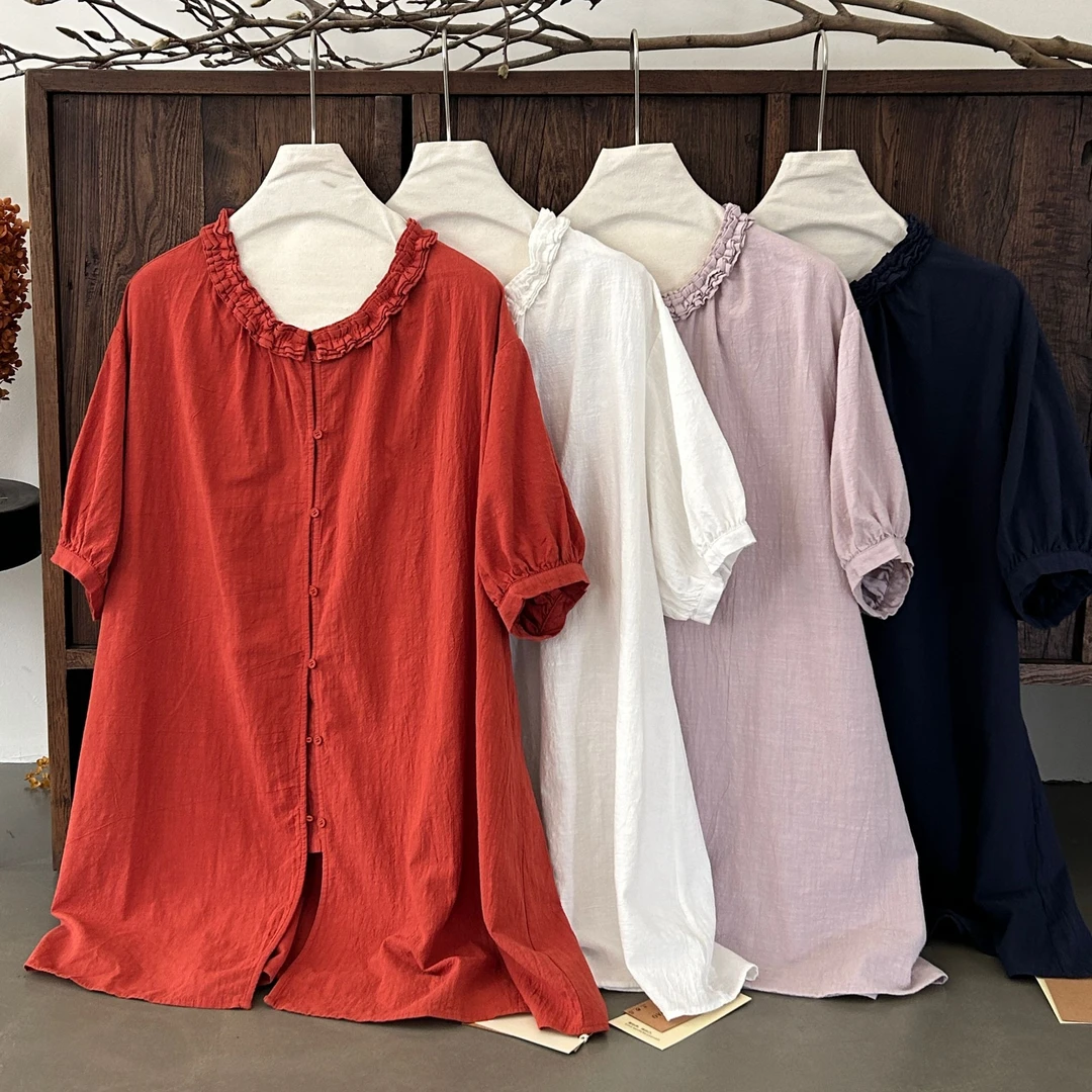 叨叨定制款#8170#中长款花边领口衬衣 XX