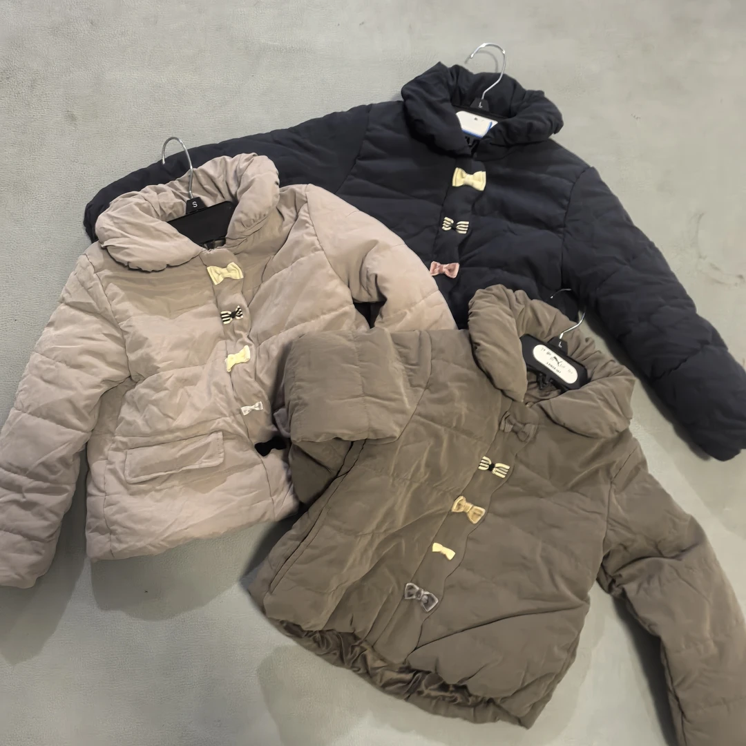 日单女童纯色棉服