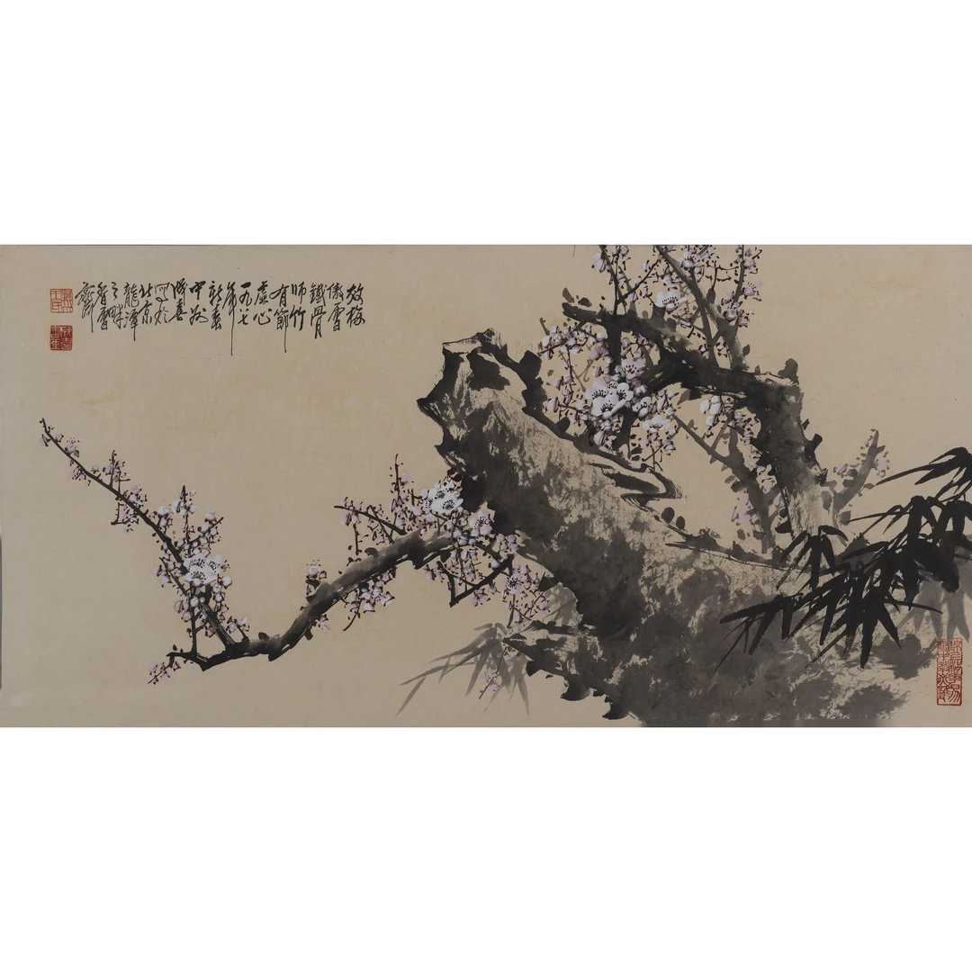 王 成 喜 粉梅 67×135 cm