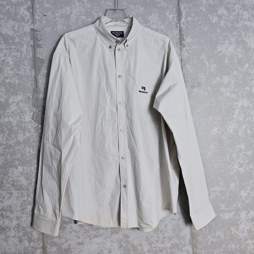 未使用 Balenciaga/巴黎世家 38*1/双勾刺绣字母衬衫/10555