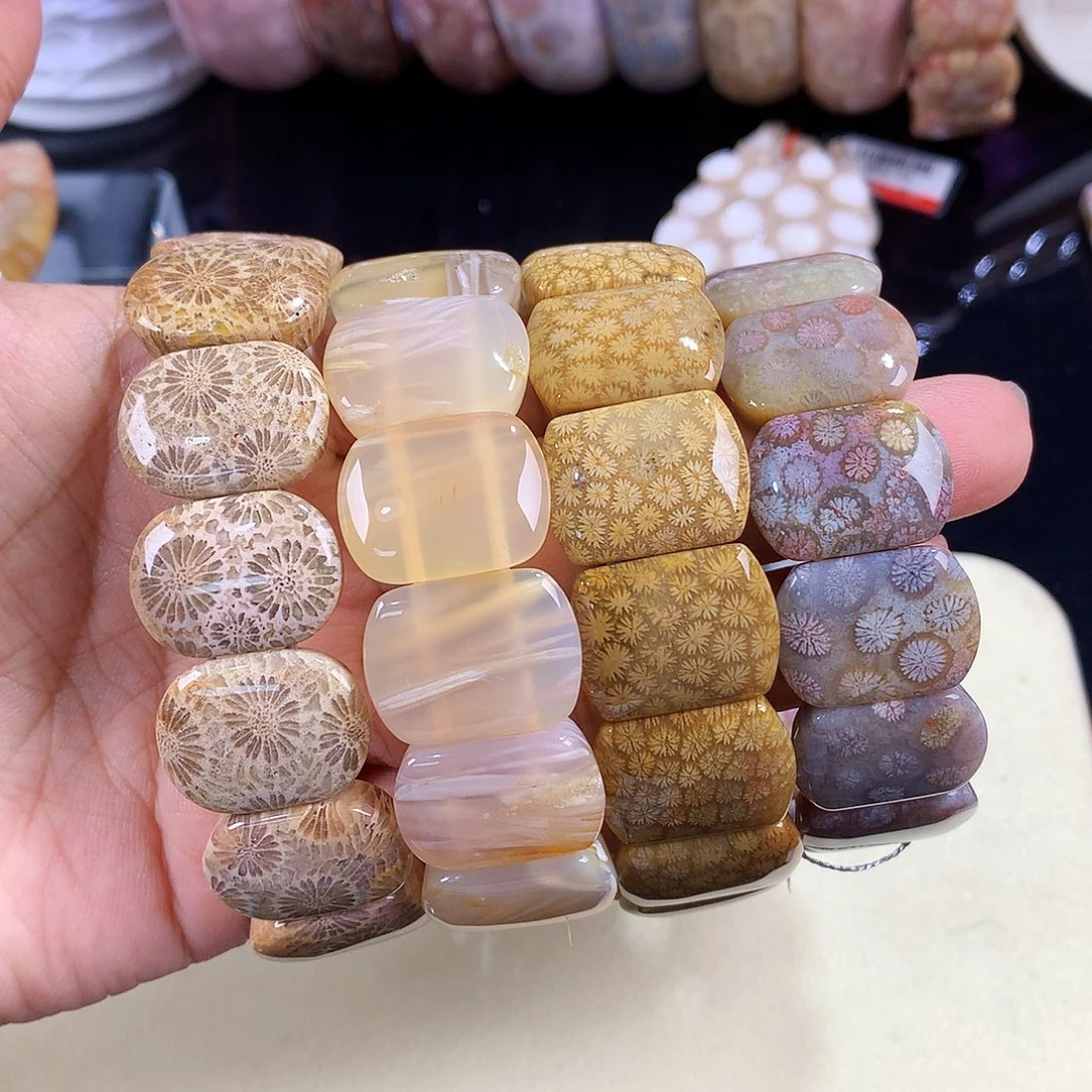 硅化珊瑚（珊瑚玉）未镶嵌吊坠(赠链)（35号手排400米一条可挑