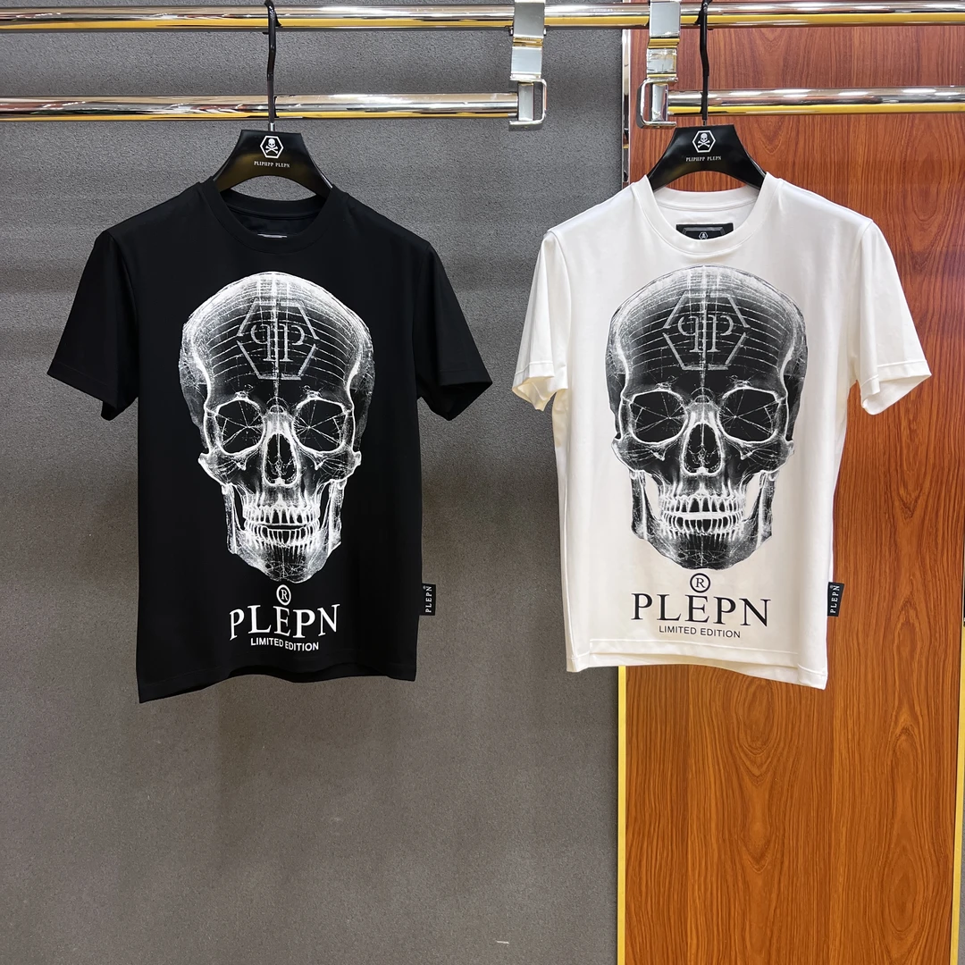 PLIPHPP PLEPN 正品骷髅头印花短袖高端时尚休闲弹力男士T恤1662