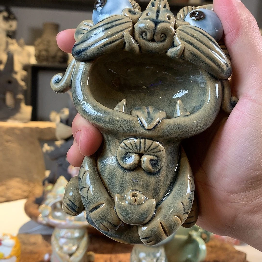 U***6紫陶泥云南建水杋野空间美学 瓦猫