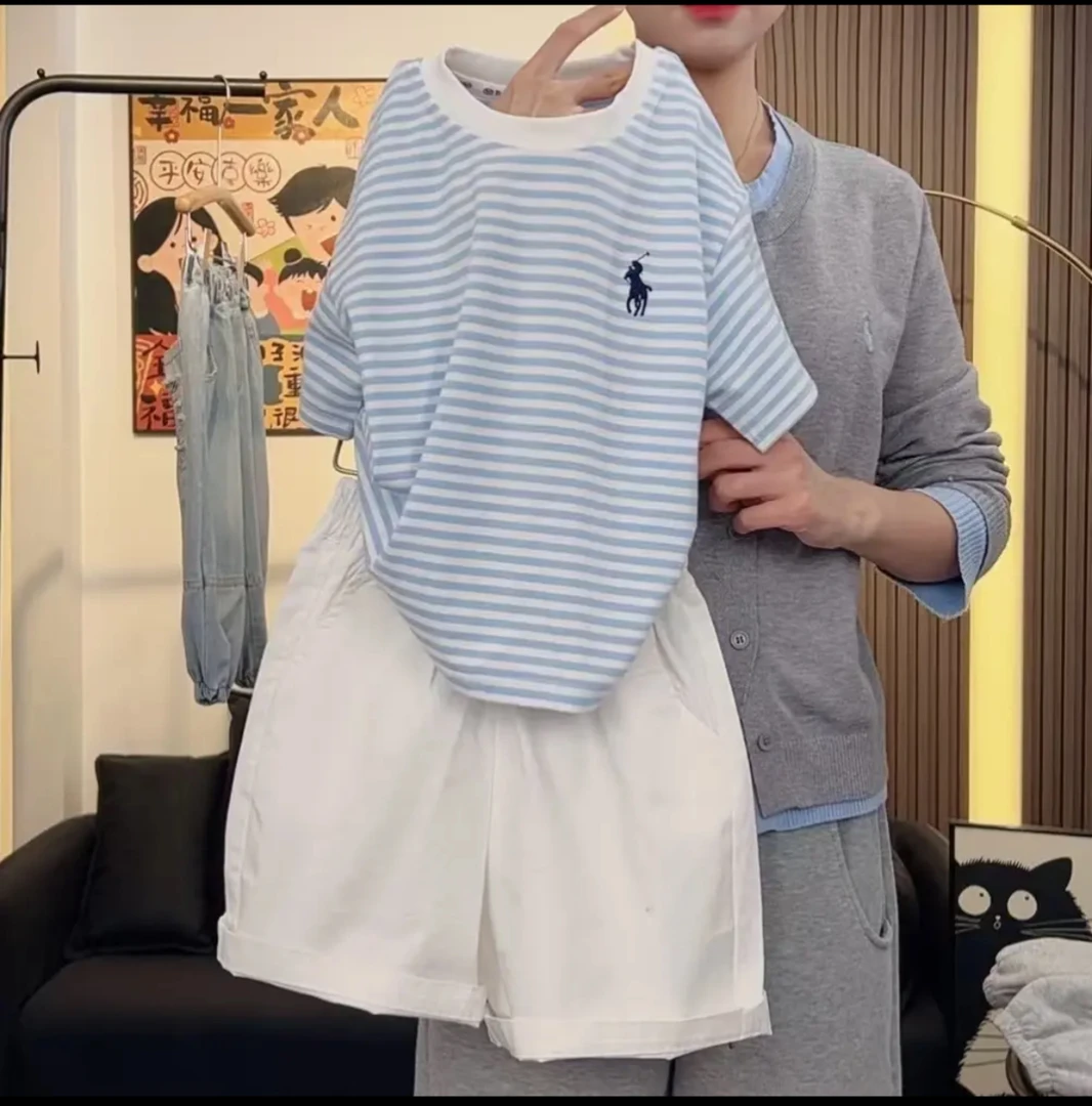 【A类纯棉】2025新款儿童条纹T衫时尚休闲韩版夏季