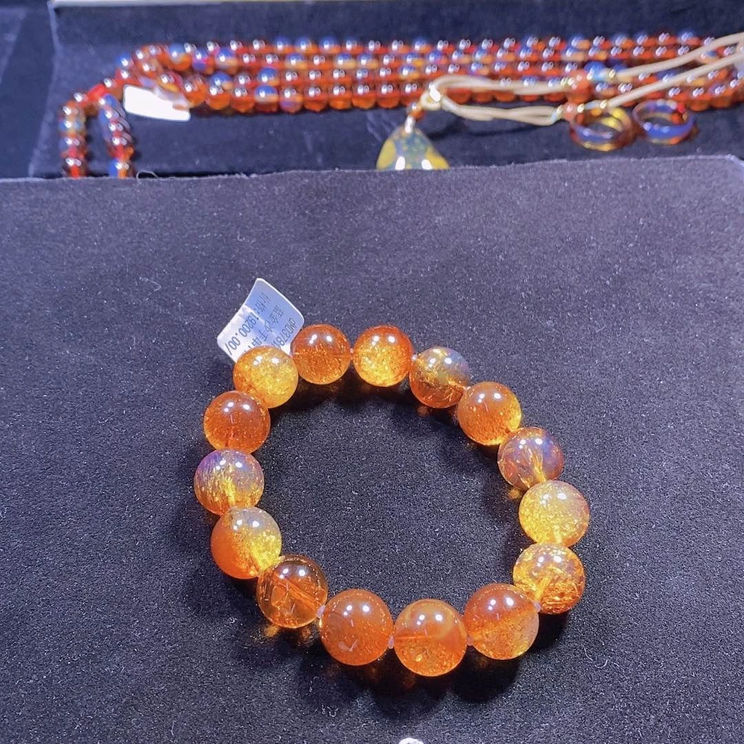 琥珀未镶嵌手链精品金沙稀有单圈