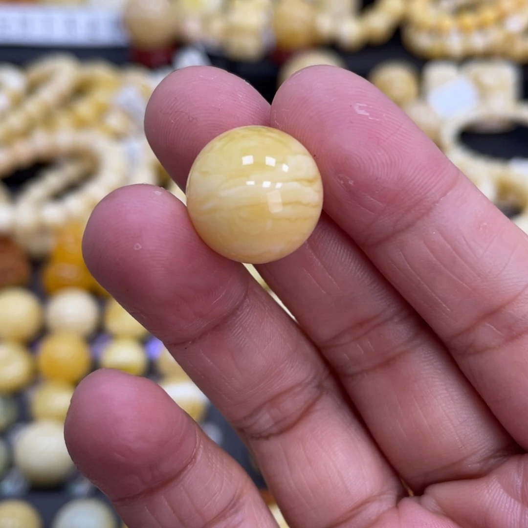 琥珀珠宝奇石未镶嵌16.2mm皮色虎皮