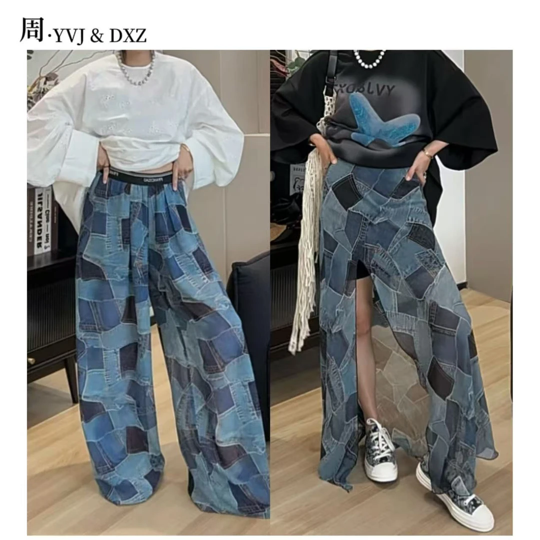 【大小周】水溶丝牛仔布丁半身裤裙