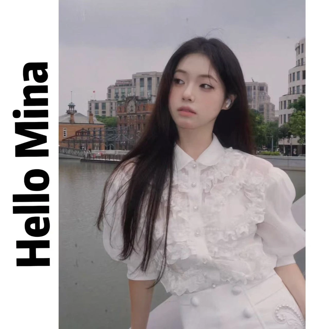 1558高级感重工泡泡袖衬衫(含吊带)"OULI专属"