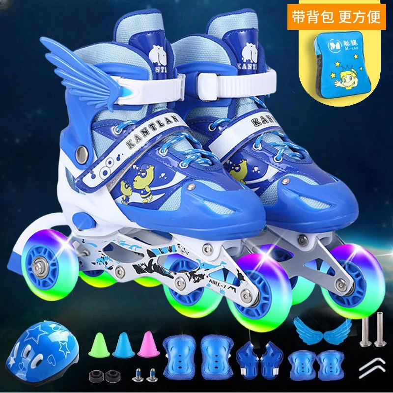 3-5-6-8-12岁儿童溜冰鞋双排轮滑冰鞋男女童全套装宝宝初学者旱冰