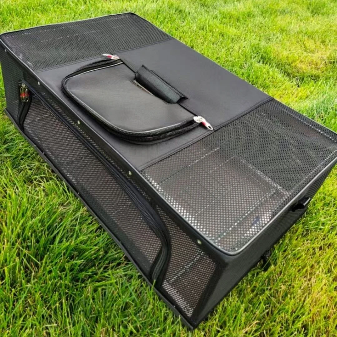 黑色不锈钢全包网布鸽子训放笼放飞专用折叠比赛笼鸟笼高级养殖